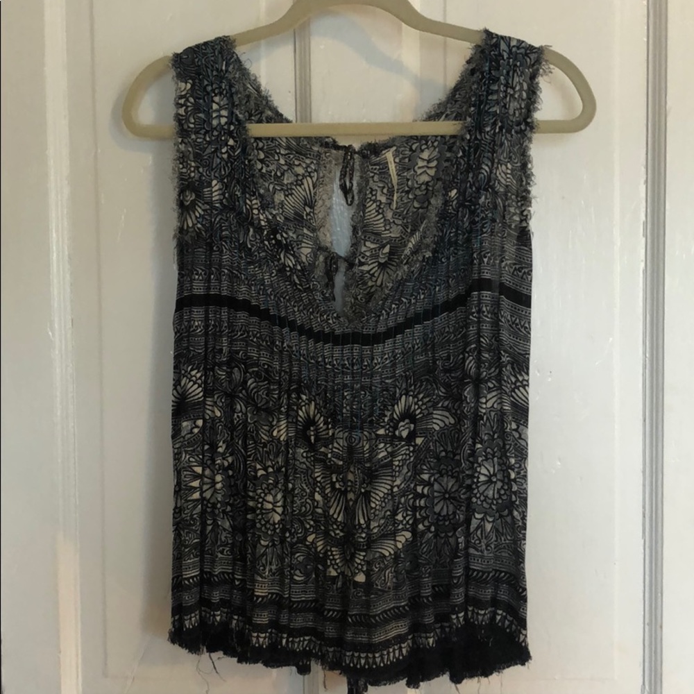 printed open back top.